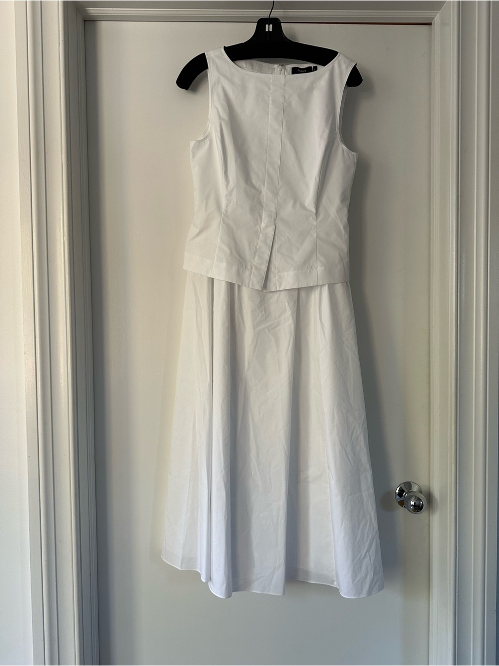 NWT Theory Boat Neck Set Dress Poplin Size 4 White